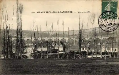 Ak Ménétréol sous Sancerre Cher, Gesamtansicht