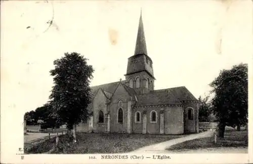 Ak Nérondes Cher, Kirche