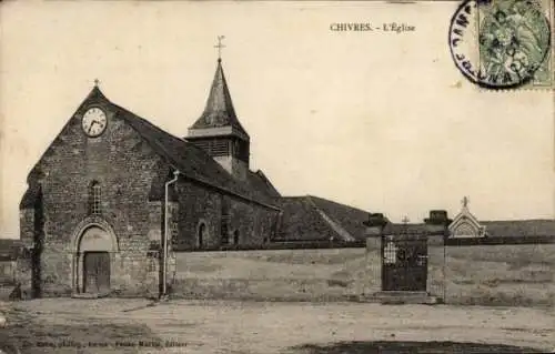 Ak Chivres en Laonnois Aisne, Kirche