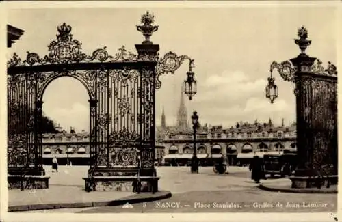 Ak Nancy Meurthe et Moselle, Place Stanislas, Grilles von Jean Lamour