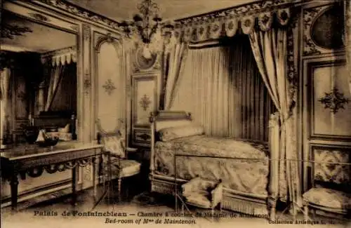 Ak Fontainebleau Seine et Marne, Palast, Schlafzimmer von Madame Maintenon