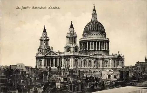 Ak London City, St Paul's Cathedral and Ludgate Hill