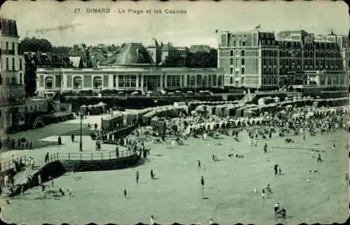 Ak Dinard Ille et Vilaine, Strand, Kasinos