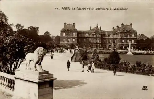 Ak Paris VI Luxemburg, Palais du Luxembourg, Garten