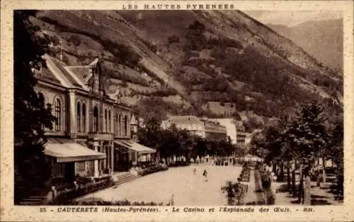 Ak Cauterets Hautes Pyrénées, Casino, Esplanade des des Œufs