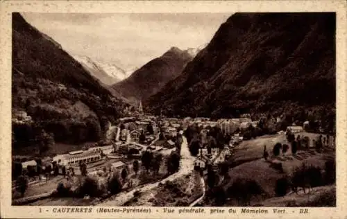 Ak Cauterets Hautes Pyrénées, Gesamtansicht, aufgenommen vom Mamelon