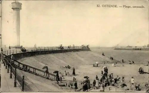 Ak Ostende Ostende Westflandern, Strand, Pier