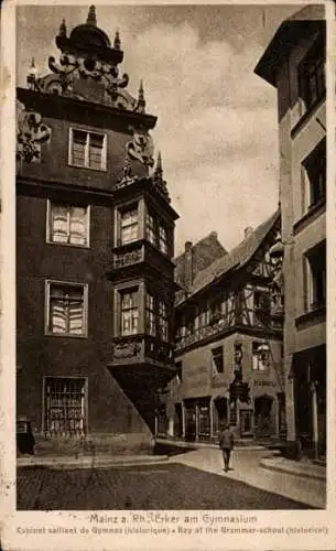 Ak Mainz am Rhein, Erker Gymnasium