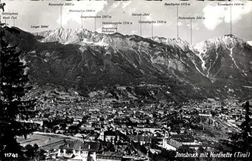 Ak Innsbruck in Tirol, Gesamtansicht, Nordkette