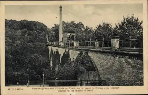 Ak Wiesbaden in Hessen, Nerobergbahn, Viadukt