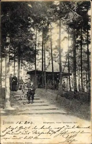 Ak Hansestadt Bremen, Bürgerpark, Vater Gerhard's Ruh