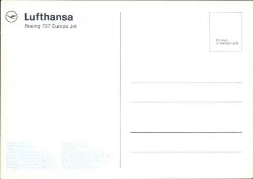 Ak Deutsches Passagierflugzeug, Lufthansa, Boeing 727 Europa Jet