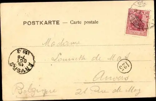 Ak Elsässerin in Tracht, Porträt, Rose