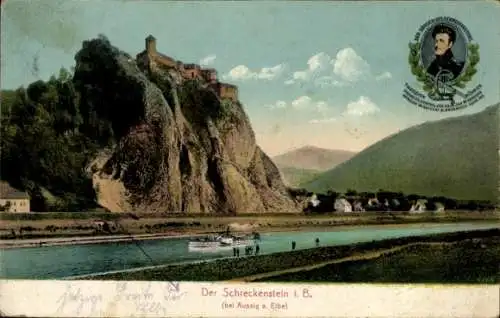 Ak Strekov Schreckenstein Ústí nad Labem Aussig Elbe Stadt, Elbepartie, Portrait