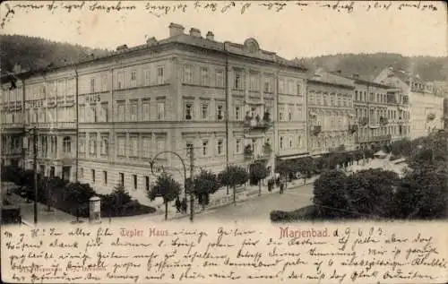 Ak Mariánské Lázně Marienbad Region Karlsbad, Tepler Haus