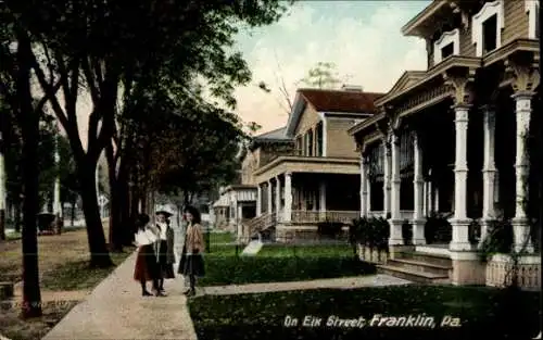 Ak Franklin Pennsylvania USA, Kinder auf der Elk Street