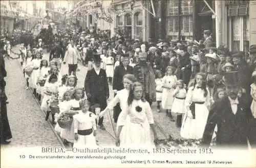 Ak Breda Nordbrabant Niederlande, Unabhängigkeitsfeierlichkeiten 1913