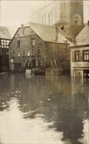 Foto Ak Lieser an der Mosel, Überschwemmung, Weihnachten 1919