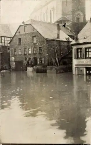 Foto Ak Lieser an der Mosel, Überschwemmung, Weihnachten 1919