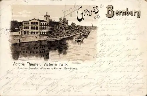 Litho Bernburg an der Saale, Victoria Theater, Victoria Park