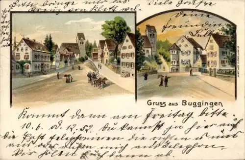 Litho Buggingen im Markgräflerland, Straßenpartie