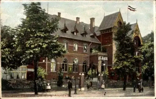 Ak Hamburg Altona, Reichels Elb-Burg, Gasthaus, Biergarten