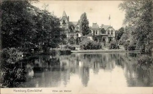 Ak Hamburg Eimsbüttel, Villen am Weiher