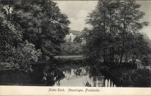 Ak Hamburg Nord Fuhlsbüttel, Alsterpark, Neuanlagen, Fischteiche