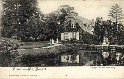 Ak Hamburg Groß Borstel, Park am Schulweg