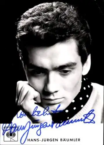 Ak Eiskunstläufer und Sänger Hans Jürgen Bäumler, Portrait, Autogramm