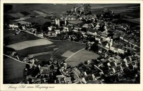 Ak Haag in Oberbayern, Fliegeraufnahme