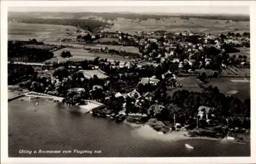 Ak Utting am Ammersee Oberbayern, Fliegeraufnahme