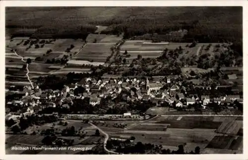 Ak Weilbach im Odenwald Unterfranken Bayern, Fliegeraufnahme