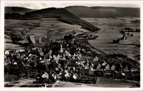 Ak Weilbach im Odenwald Unterfranken Bayern, Fliegeraufnahme