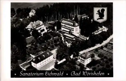 Ak Bad Wörishofen, Blick auf das Sanatorium Eichwald, Fliegeraufnahme