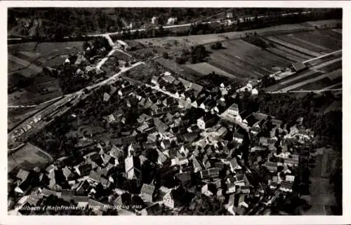 Ak Weilbach im Odenwald Unterfranken Bayern, Fliegeraufnahme