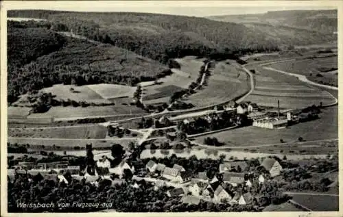 Ak Weissbach Weißbach in Thüringen, Fliegeraufnahme, Gasthaus zum Hirsch