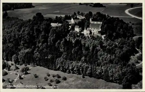 Ak Mindelheim im Unterallgäu, Schloss Mindelburg, Fliegeraufnahme