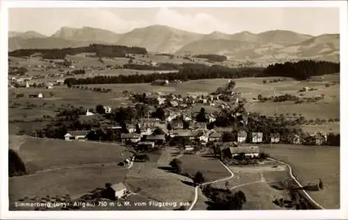 Ak Weiler Simmerberg im Allgäu, Fliegeraufnahme