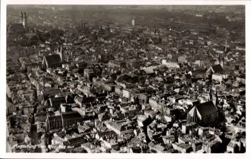 Ak Magdeburg an der Elbe, Fliegeraufnahme