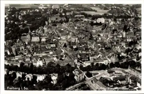 Ak Freiberg in Sachsen, Fliegeraufnahme