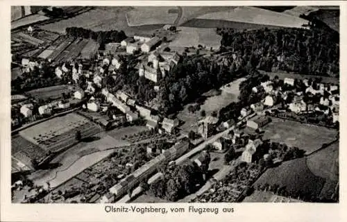 Ak Vogtsberg Oelsnitz Vogtland, Fliegeraufnahme