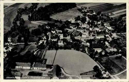 Ak Ober Jössnitz Jößnitz im Vogtland, Fliegeraufnahme