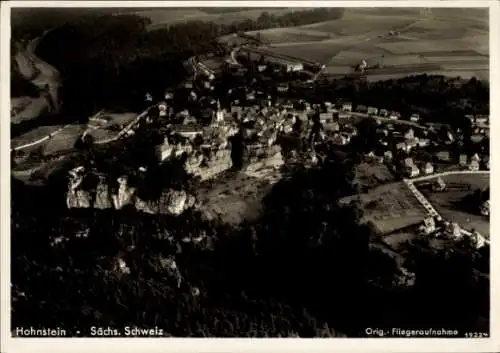 Ak Hohnstein Sächsische Schweiz, Fliegeraufnahme