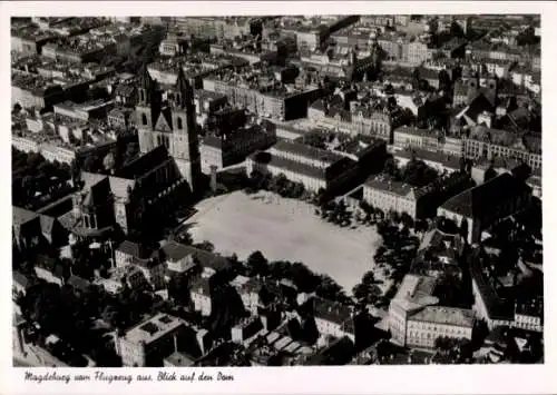 Ak Magdeburg an der Elbe, Fliegeraufnahme, Dom