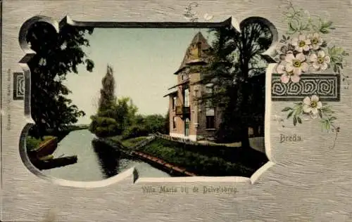 Passepartout Ak Breda Nordbrabant Niederlande, Villa Maria an der Teufelsbrücke