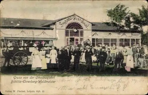 Ak Böhlitz Ehrenberg Leipzig in Sachsen, Omnibusfahrt Böhlitz-Ehrenburg-Waldmeister, Festsaal