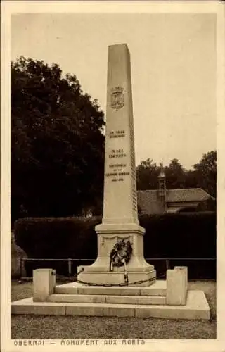 Ak Obernai Oberehnheim Elsass Bas Rhin, Monument aux morts