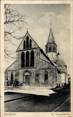 Ak Haguenau Hagenau im Elsass Bas Rhin, St. Georgs-Kirche