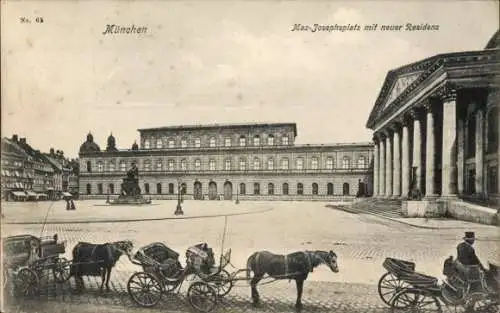 Ak München, Max-Josephplatz, neue Residenz